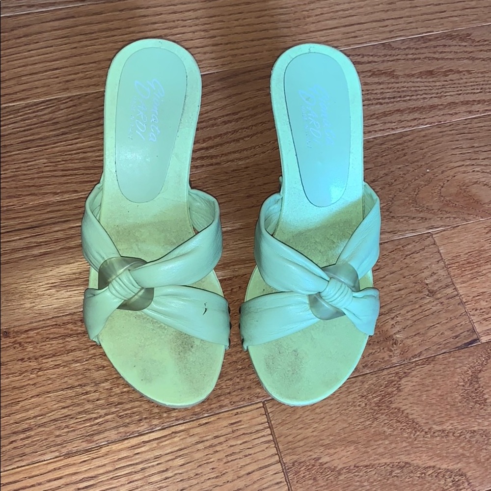 Green strappy sandals